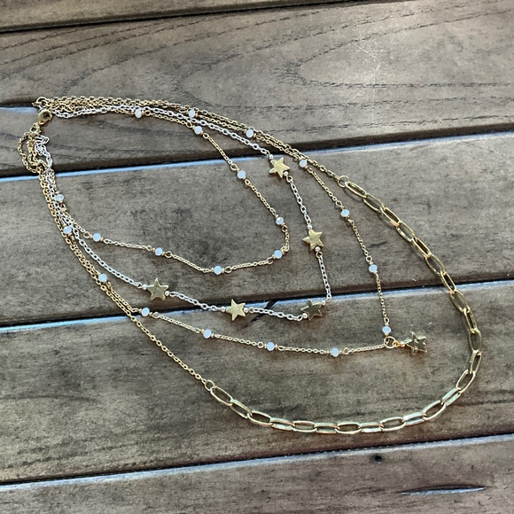 Bohemian “ Terri “ Boho 4 Chain Necklace in Gold R3A - Picture 4 of 4